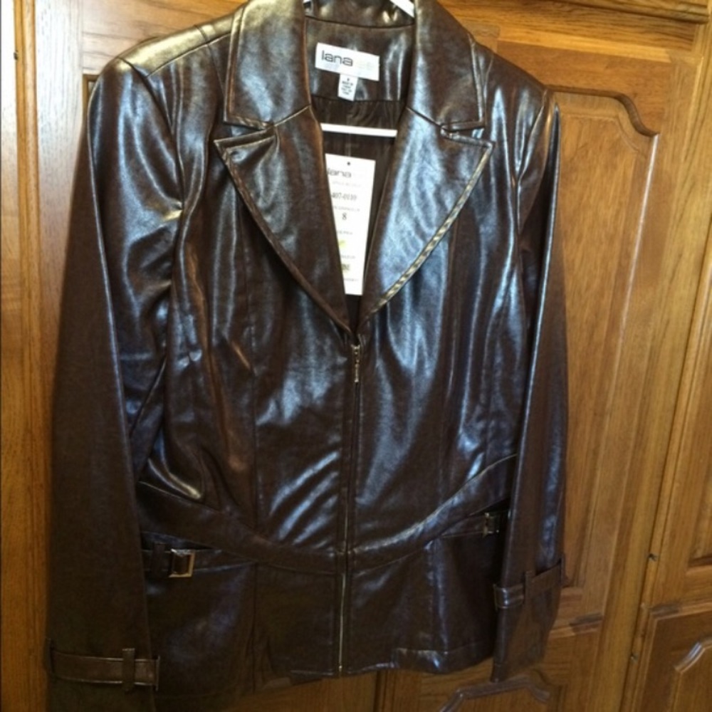 Brown faux leather jacket